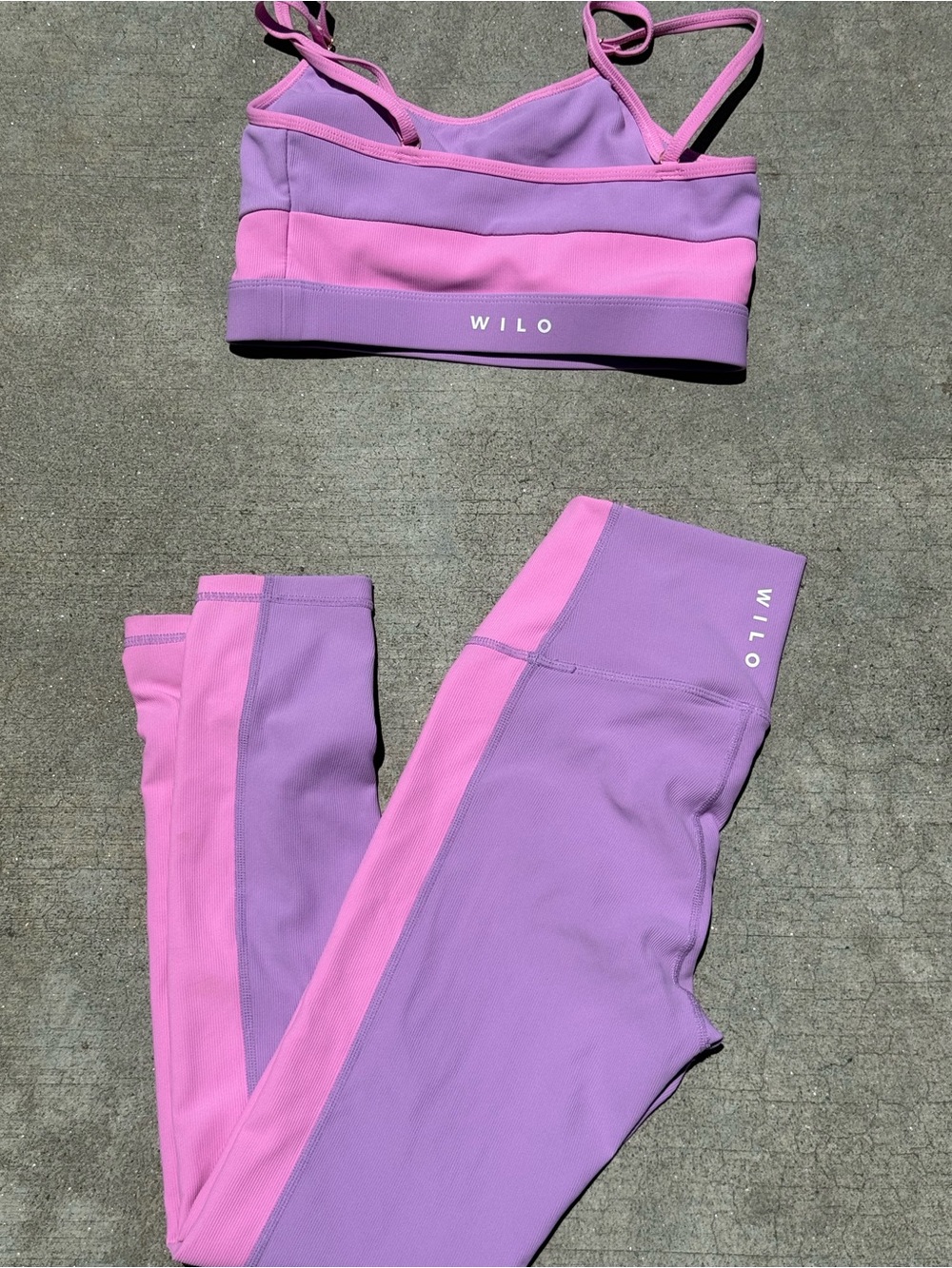WILO Lavender & Pink Colorblock Leggings & top SET